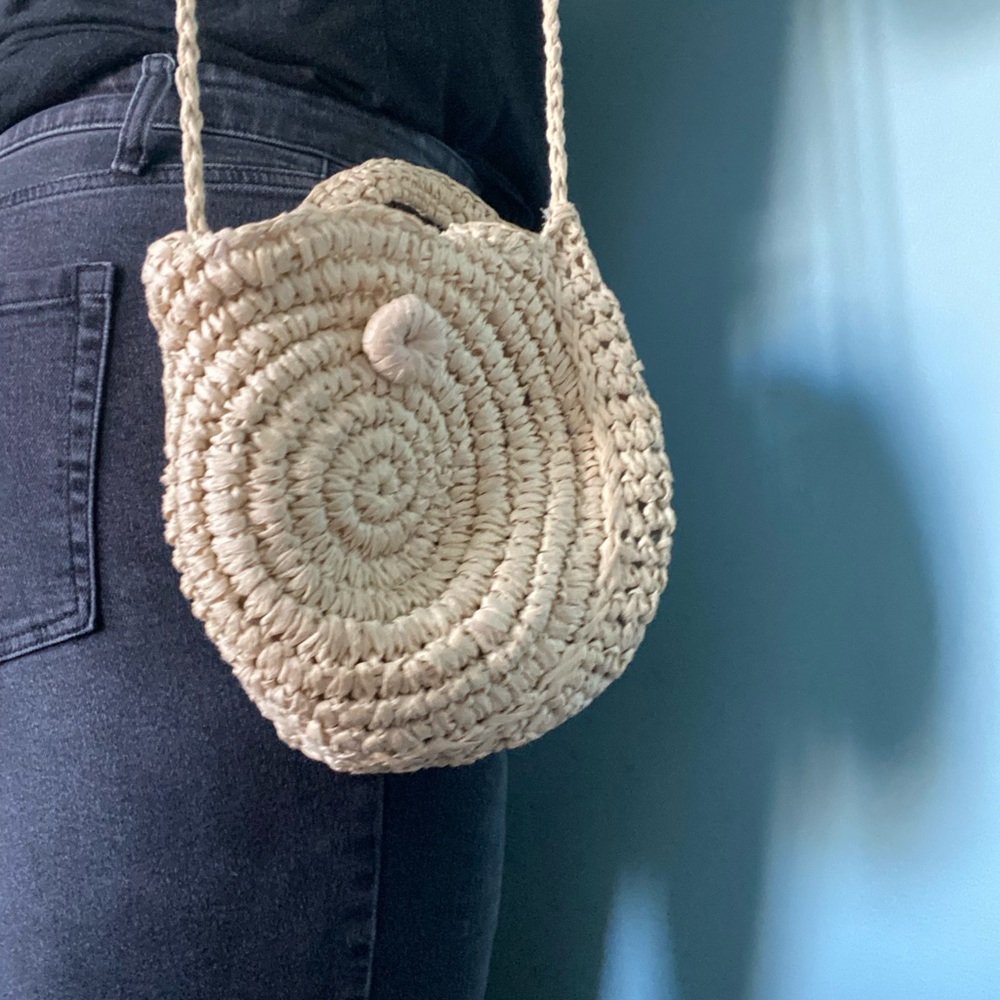 Tan Woven crossbody bag